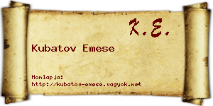 Kubatov Emese névjegykártya