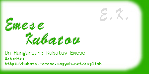 emese kubatov business card